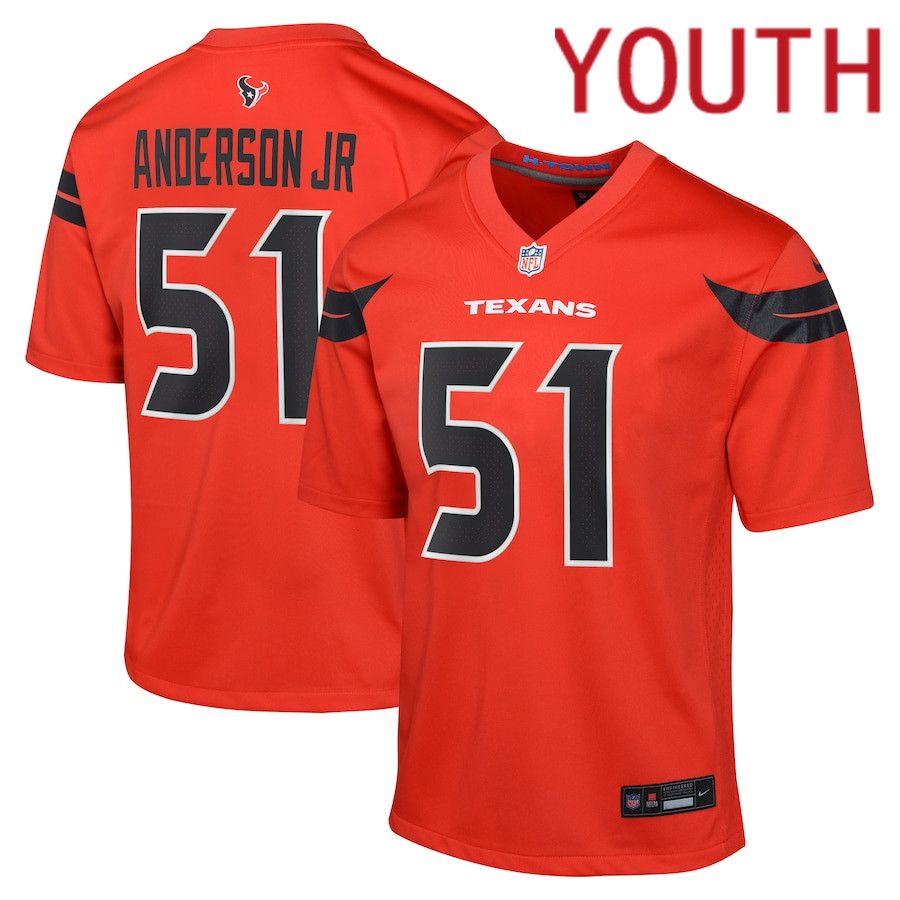 Youth Houston Texans #51 Will Anderson Jr. Nike Red Alternate Game NFL Jersey->mlb hats->Sports Caps